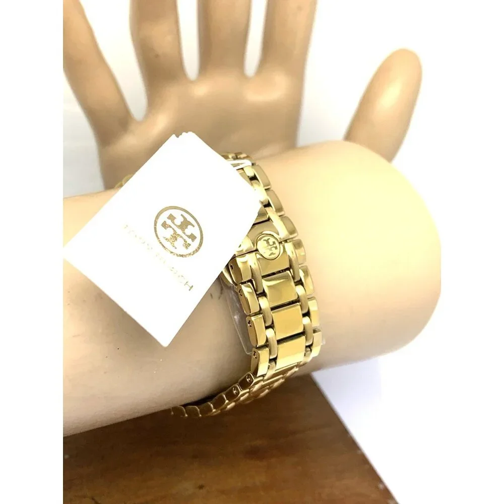 Tory Burch Women's Watch TBW7230 Miller Quartz Mother of Pearl Dial Gold Steel